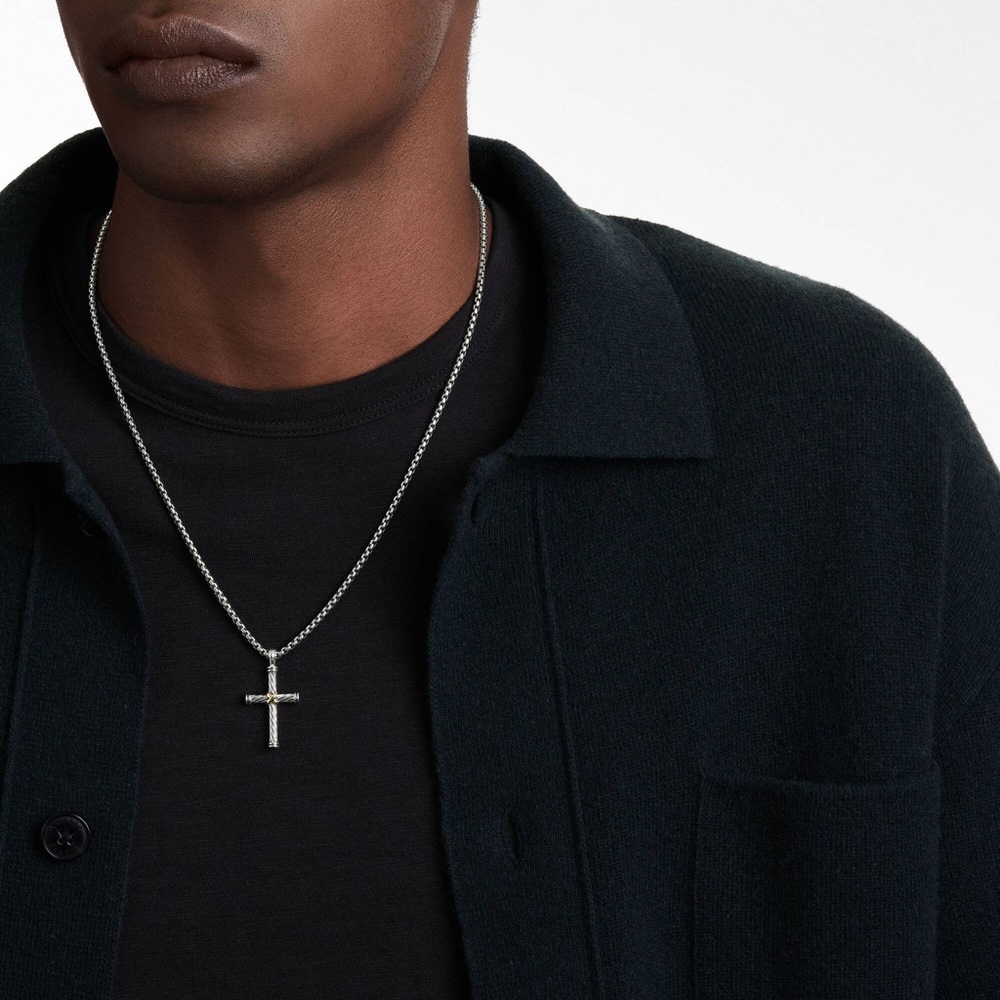 David Yurman Cable Cross & Chain - Picture 2 of 4